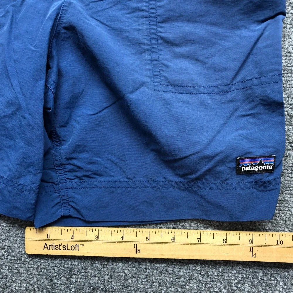 Patagonia Boys Baggies Shorts Blue Nylon Elastic Waist Size L 12